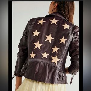 Mauritius Christy Leather Jacket Black Cherry M